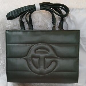 Telfar Dark Green Embossed Logo Tote MEDIUM #179